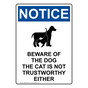 Portrait OSHA NOTICE Beware Of The Dog Sign With Symbol ONEP-33700