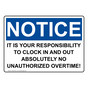 OSHA NOTICE It Is Your Responsibility To Clock In And Sign ONE-29165