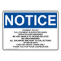 OSHA NOTICE Payment Policy Full Payment Is Expected Sign ONE-33989