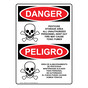 English + Spanish OSHA DANGER Pesticide Storage Area Sign With Symbol ODB-5220