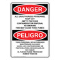 English + Spanish OSHA DANGER All Unauthorized Personnel Keep Out Sign ODB-7895
