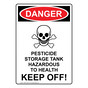 Portrait OSHA DANGER Pesticide Storage Sign With Symbol ODEP-27389