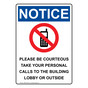 Portrait OSHA NOTICE Please Be Courteous Sign With Symbol ONEP-35232