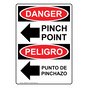 English + Spanish OSHA DANGER Pinch Point Sign With Symbol ODB-9484