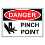 OSHA DANGER Pinch Point Sign With Symbol ODE-5250