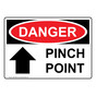 OSHA DANGER Pinch Point Sign With Symbol ODE-9486