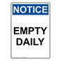 Portrait OSHA NOTICE Empty Daily Sign ONEP-34374
