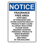 Portrait OSHA NOTICE Fragrance Free Area Perfumes Sign ONEP-35308