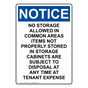 Portrait OSHA NOTICE No Storage Allowed In Common Areas Sign ONEP-35424