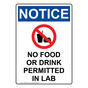 Portrait OSHA NOTICE No Food Or Drink Permitted Sign With Symbol ONEP-35776