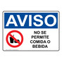 Spanish OSHA NOTICE No Food No Drink Allowed Sign With Symbol - ONS-9586