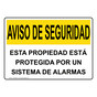 Spanish OSHA SECURITY NOTICE Facility Protected By Alarm Sign - OUS-6080