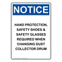 Portrait OSHA NOTICE Hand Protection, Safety Shoes Sign ONEP-36070