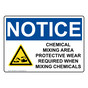 OSHA NOTICE Chemical Mixing Area Protective Sign With Symbol ONE-36458