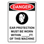 Portrait OSHA DANGER Ear Protection Must Sign With Symbol ODEP-2645