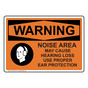 OSHA WARNING Noise Area Use Proper Ear Protection Sign With Symbol OWE-4955