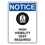 Portrait OSHA NOTICE High Visibility Vest Required Sign With Symbol ONEP-25060