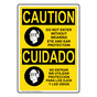 English + Spanish OSHA CAUTION Do Not Enter Without Eye And Ear Sign With Symbol OCB-2260