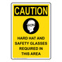 Portrait OSHA CAUTION Hard Hat And Safety Sign With Symbol OCEP-3440