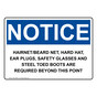OSHA NOTICE Hairnet/Beard Net, Hard Hat, Ear Plugs, Sign ONE-36065