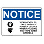 OSHA NOTICE Wear Goggles, Face Shield & Sign With Symbol ONE-36378