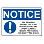 OSHA NOTICE PPE Required Beyond This Point Sign With Symbol ONE-36387