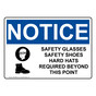 OSHA NOTICE Safety Glasses Safety Shoes Hard Hats Sign With Symbol ONE-5665-R