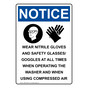 Portrait OSHA NOTICE Wear Nitrile Gloves Sign With Symbol ONEP-36420