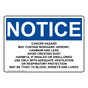 OSHA NOTICE Cancer Hazard May Contain Inorganic Arsenic Sign ONE-35953