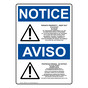 English + Spanish OSHA NOTICE Private Property Keep Out No Solicitors Sign With Symbol ONB-8381