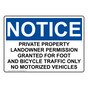 OSHA NOTICE Private Property Landowner Permission Granted Sign ONE-36734