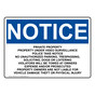 OSHA NOTICE Private Property Property Under Video Surveillance Sign ONE-36742