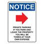Portrait OSHA NOTICE Private Parking If Sign With Symbol ONEP-35300