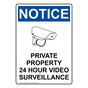Portrait OSHA NOTICE Private Property 24 Hour Sign With Symbol ONEP-36732