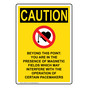 Portrait OSHA CAUTION Beyond This Point: Sign With Symbol OCEP-7931