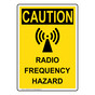 Portrait OSHA CAUTION Radio Frequency Hazard Sign With Symbol OCEP-8393