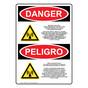 English + Spanish OSHA DANGER Beyond This Point Radio Frequency Sign With Symbol ODB-7934