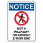 Portrait OSHA NOTICE Not A Walkway Go Around Sign With Symbol ONEP-37293