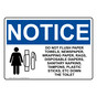 OSHA NOTICE Do Not Flush Paper Towels, Newspaper Sign With Symbol ONE-37431