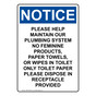 Portrait OSHA NOTICE Please Help Maintain Our Plumbing Sign ONEP-35652
