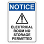 Portrait OSHA NOTICE Electrical Room No Sign With Symbol ONEP-2730