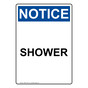 Portrait OSHA NOTICE Shower Sign ONEP-37057