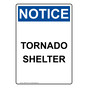 Portrait OSHA NOTICE Tornado Shelter Sign ONEP-6155