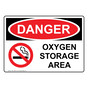 OSHA DANGER Oxygen Storage Area Sign With Symbol ODE-16845