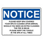 OSHA NOTICE Please Keep Spa Covered Your Spa Is Cleaned Sign ONE-34670