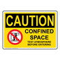 OSHA CAUTION Confined Space Test Atmosphere With Symbol Sign With Symbol OCE-10000