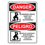English + Spanish OSHA DANGER Confined Space Keep Out Sign With Symbol ODB-1870