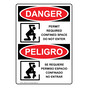 English + Spanish OSHA DANGER Permit Required Confined Space Sign With Symbol ODB-5195