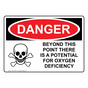 OSHA DANGER Oxygen Deficiency Beyond This Point Sign With Symbol ODE-14082