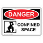 OSHA DANGER Confined Space Sign With Symbol ODE-1785